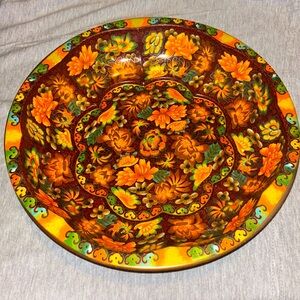 70s Daher Decorated Ware Tin Serving Bowl